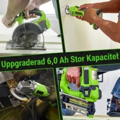 4-pack 18V 6000mAh Batteri + Dubbelladdare - Kompatibelt med RYOBI ONE+ - Li-Ion P102–P109