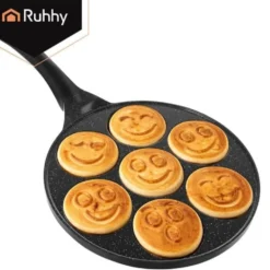 Pannkakspanna 7 hål 26,5 cm keramisk non-stick för induktion/gas/el