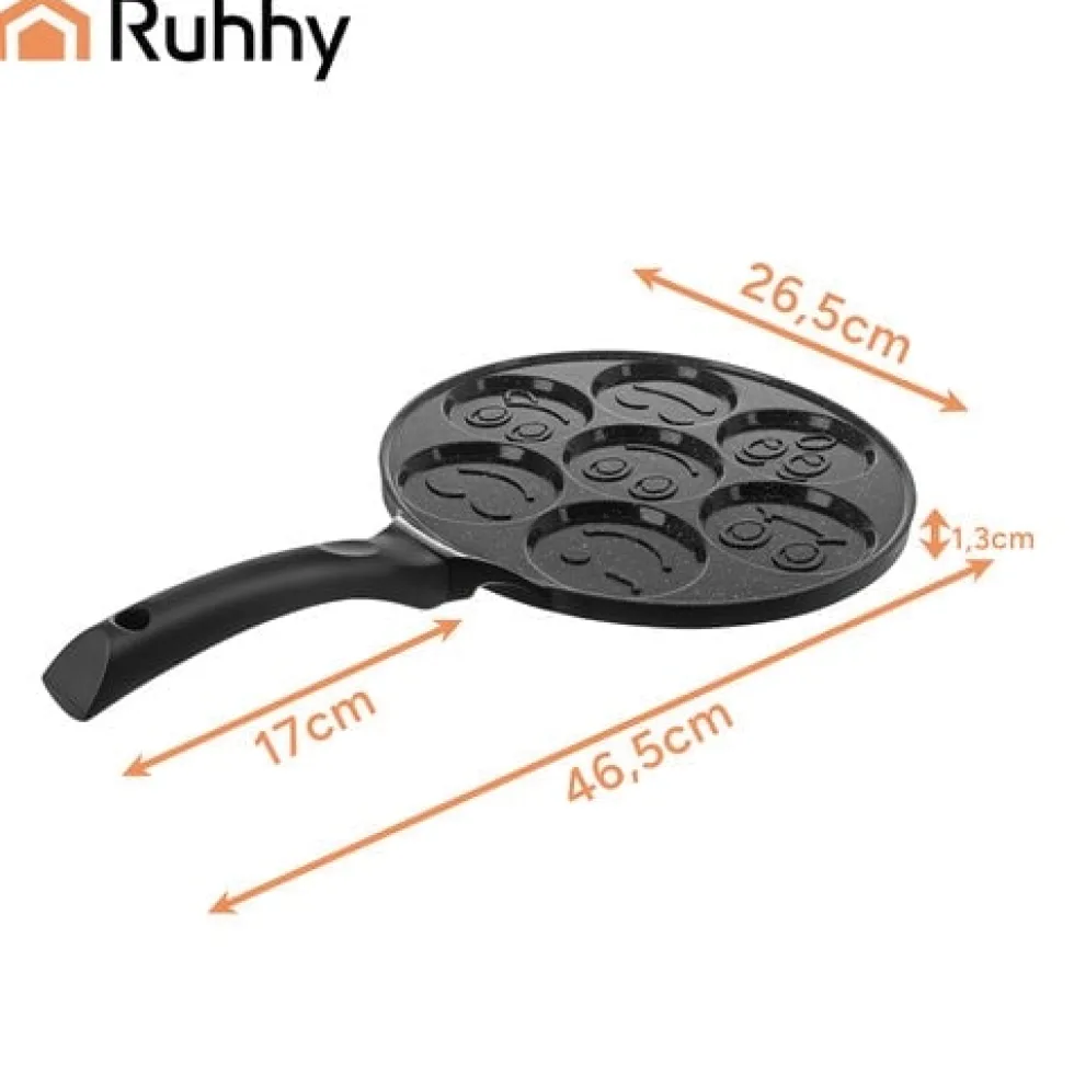Pannkakspanna 7 hål 26,5 cm keramisk non-stick för induktion/gas/el