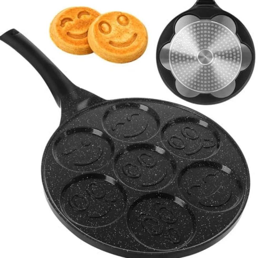 Pannkakspanna 7 hål 26,5 cm keramisk non-stick för induktion/gas/el