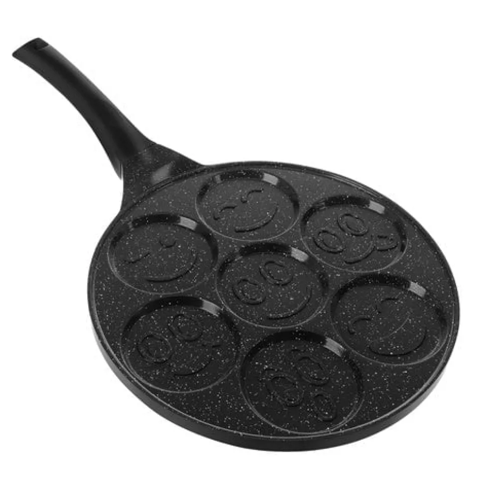 Pannkakspanna 7 hål 26,5 cm keramisk non-stick för induktion/gas/el