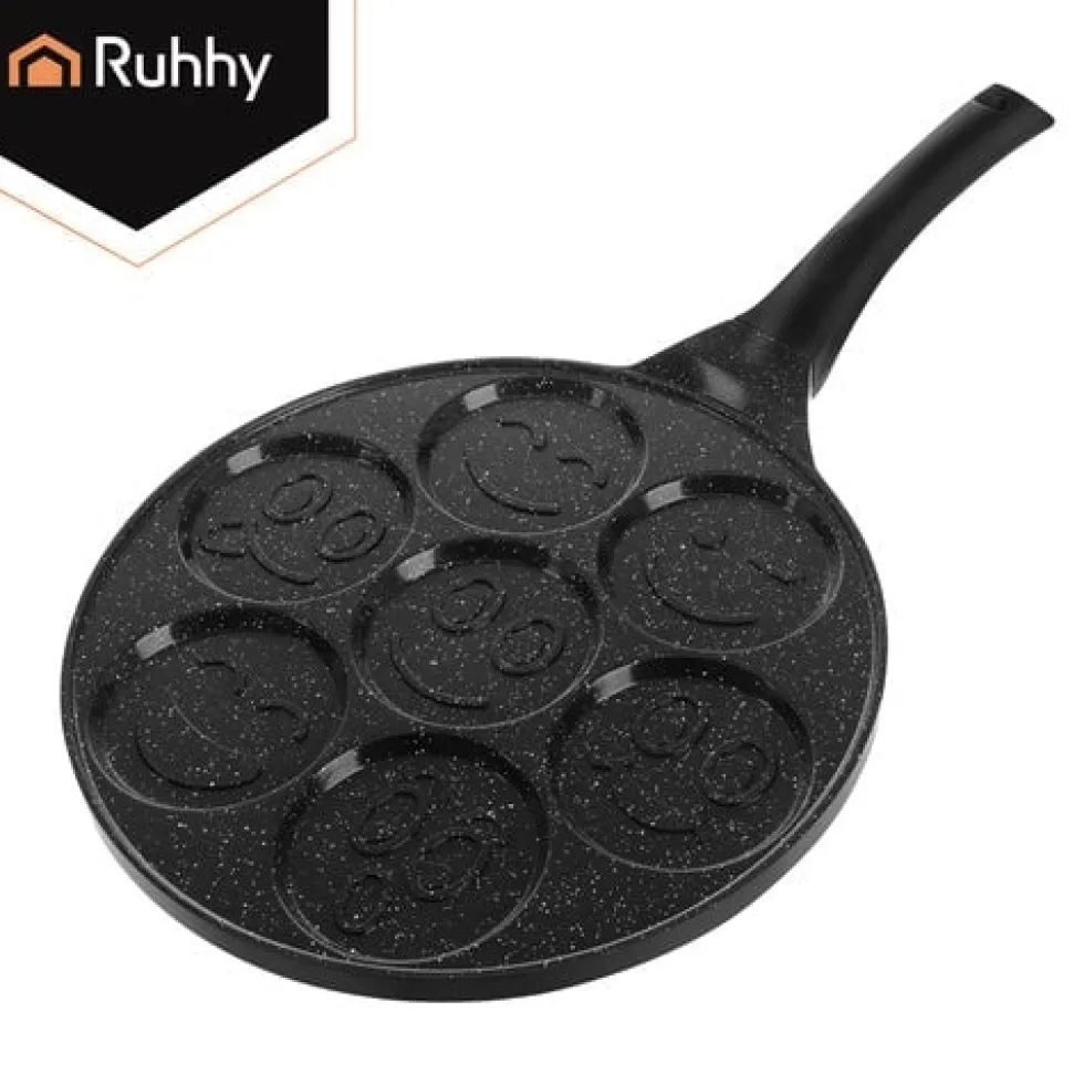 Pannkakspanna 7 hål 26,5 cm keramisk non-stick för induktion/gas/el