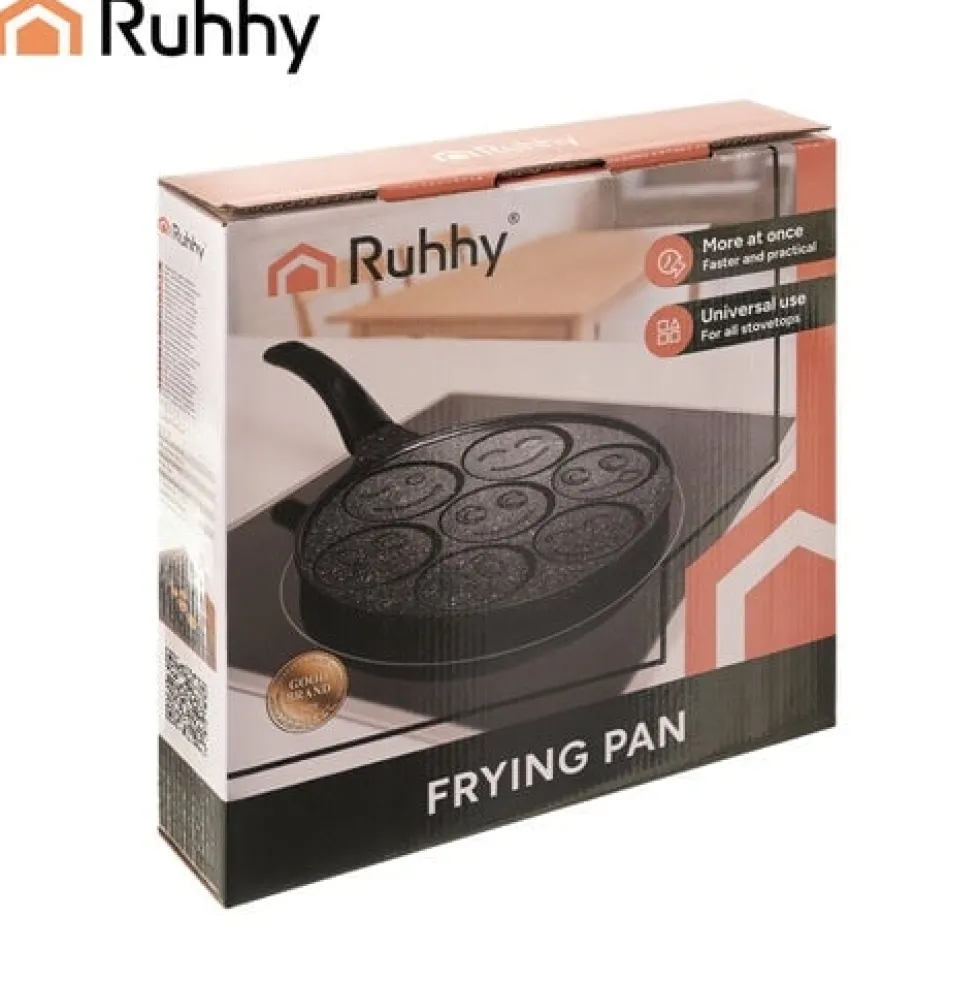 Pannkakspanna 7 hål 26,5 cm keramisk non-stick för induktion/gas/el