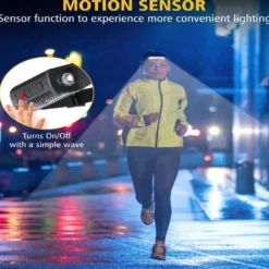 Pannlampa Dubbla LED med Rörelsesensor Löpning Lättvikt 2x COB XPE