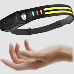 Pannlampa Dubbla LED med Rörelsesensor Löpning Lättvikt 2x COB XPE