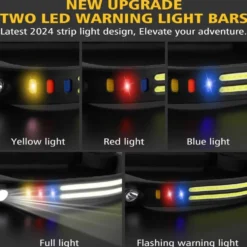 Pannlampa Dubbla LED med Rörelsesensor Löpning Lättvikt 2x COB XPE