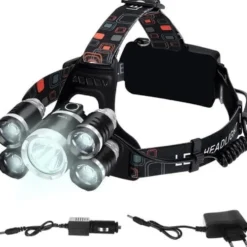 Pannlampa 5x Cree T6 LED 4 lägen 2x 6800mAh batteri med laddare