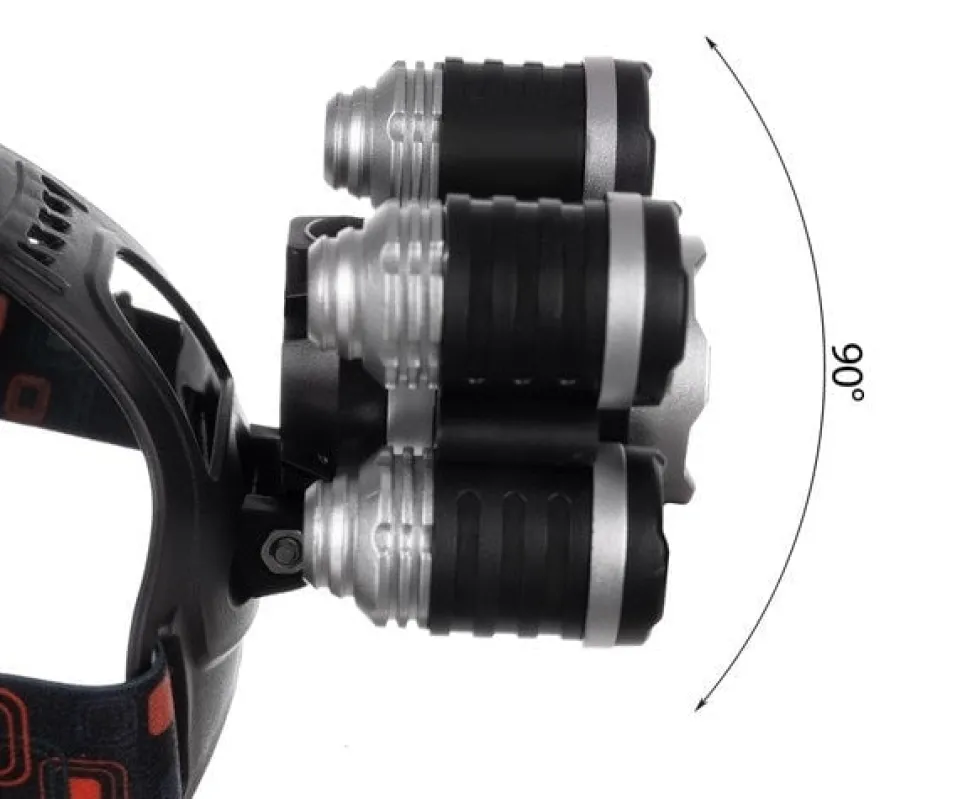 Pannlampa 5x Cree T6 LED 4 lägen 2x 6800mAh batteri med laddare