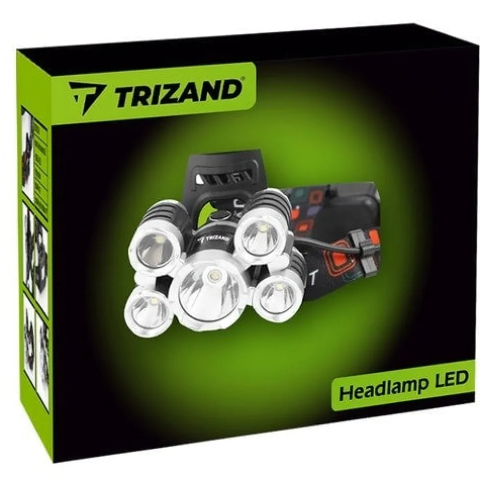 Pannlampa 5x Cree T6 LED 4 lägen 2x 6800mAh batteri med laddare