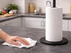 Pappershållare för hushållspapper svart metall 32 cm