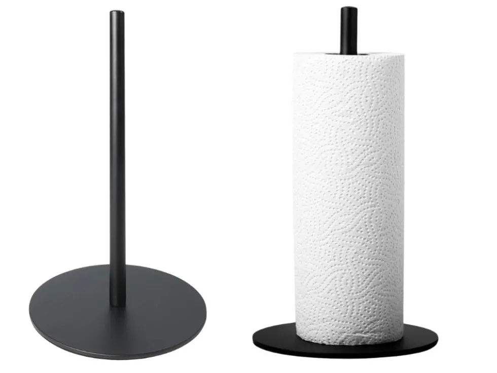 Pappershållare för hushållspapper svart metall 32 cm