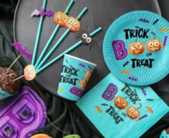 Papperstallrikar med Trick or Treat-motiv 6-pack