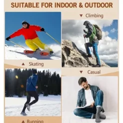 3 Paris (EU 39-44) Vinterskidstrumpor i merinoull för män och kvinnor, knähöga termiska vandrings- och snowboardstrumpor
