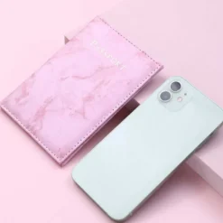 Passfodral Passhållare Rosa Marmor