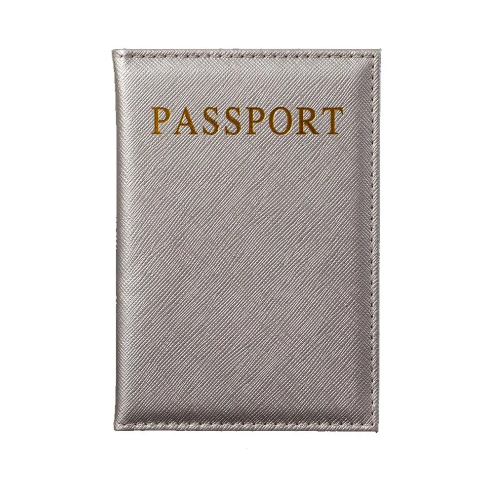 Passfodral Passhållare Vit Grå Silver Skinn Läder Guld Konstläder