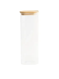 Pebbly - glasburkar med bambulock, 4 storlekar