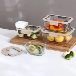 Pebbly - Glasburk med lock och vakuumpump 5 delar