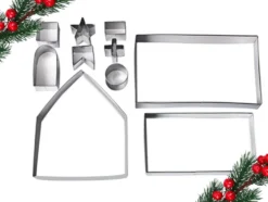 Pepparkakshusformar metall 10-pack silver