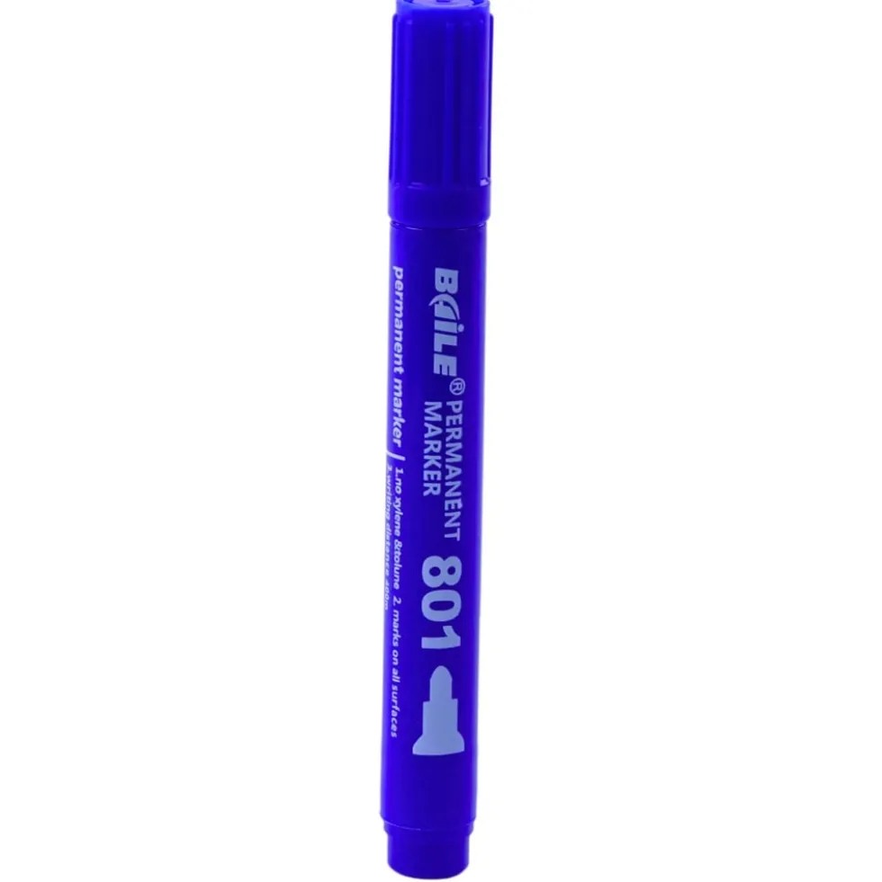 Permanent marker blå vattenfast 2,5–4,5 mm spets för plast/metal/glas