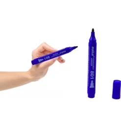 Permanent marker blå vattenfast 2,5–4,5 mm spets för plast/metal/glas
