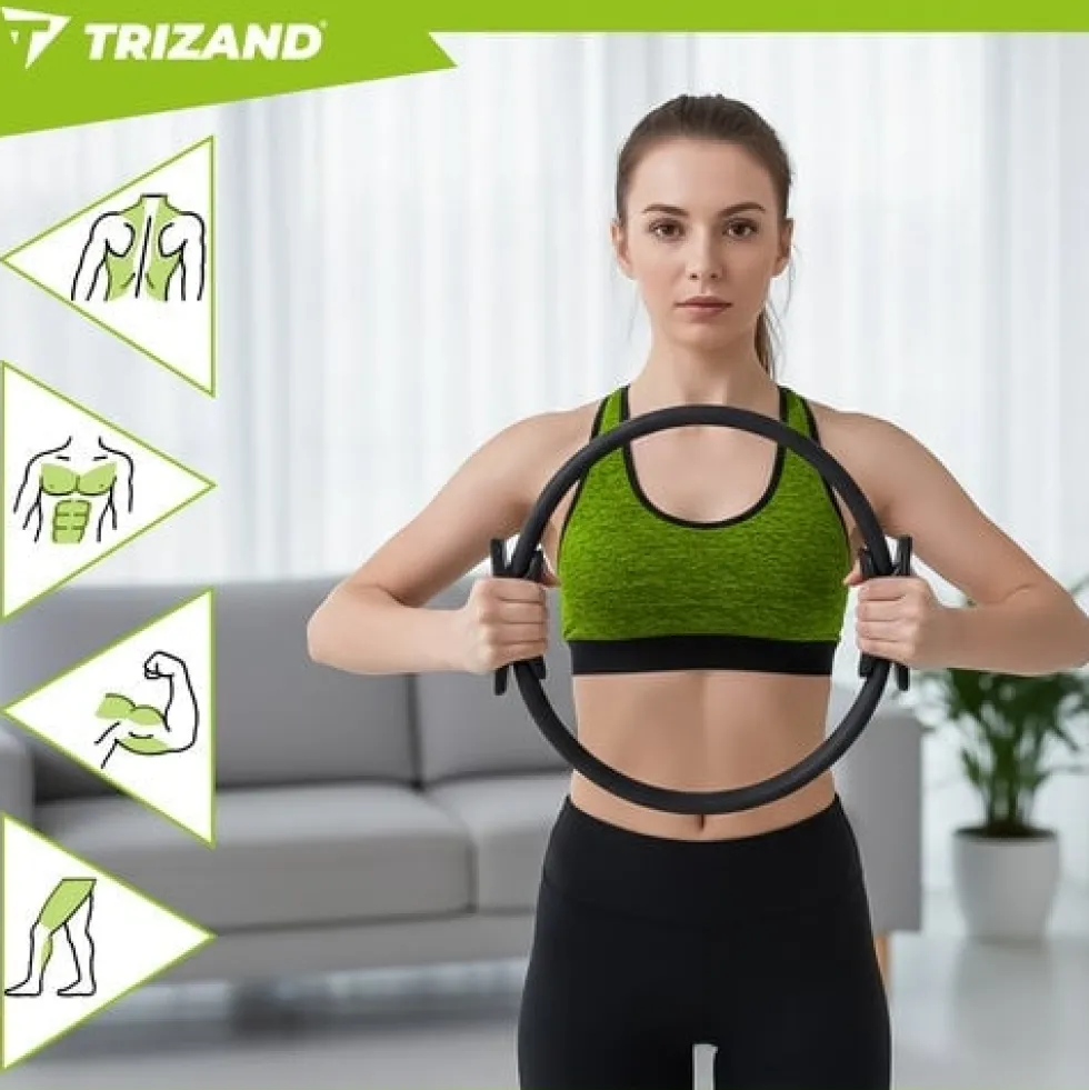 Pilatesring 38×36 cm för Pilates/Yoga ergonomiska handtag