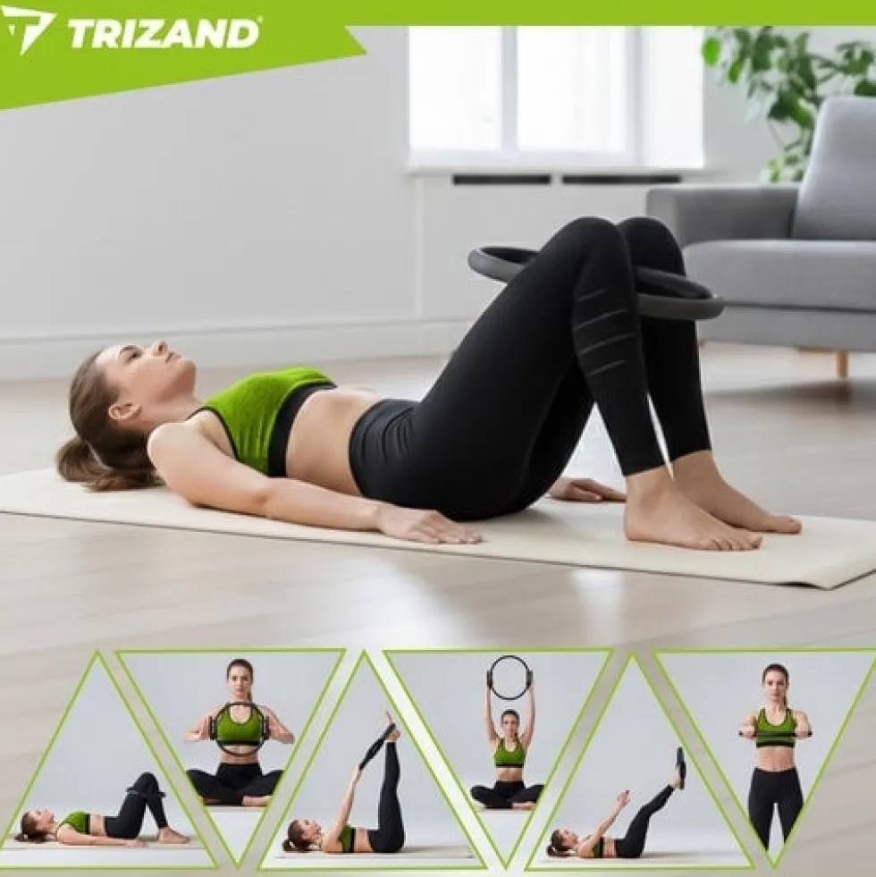 Pilatesring 38×36 cm för Pilates/Yoga ergonomiska handtag