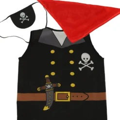 Piratkostym barn 3-8 år med ögonlapp och huvudduk polyester