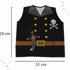 Piratkostym barn 3-8 år med ögonlapp och huvudduk polyester