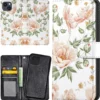 Plånboksfodral Blommönster för iPhone 13