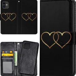 Plånboksfodral Double Hearts för iPhone 11