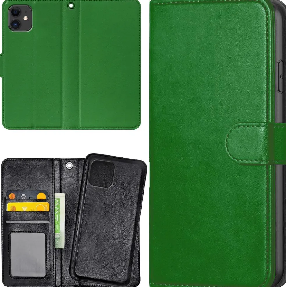Plånboksfodral Grön för iPhone 11