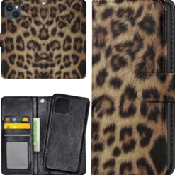 Plånboksfodral Leopard för iPhone 15