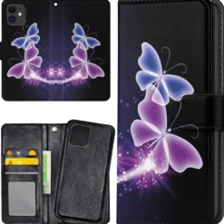 Plånboksfodral Lila Fjärilar för iPhone 12/12 Pro