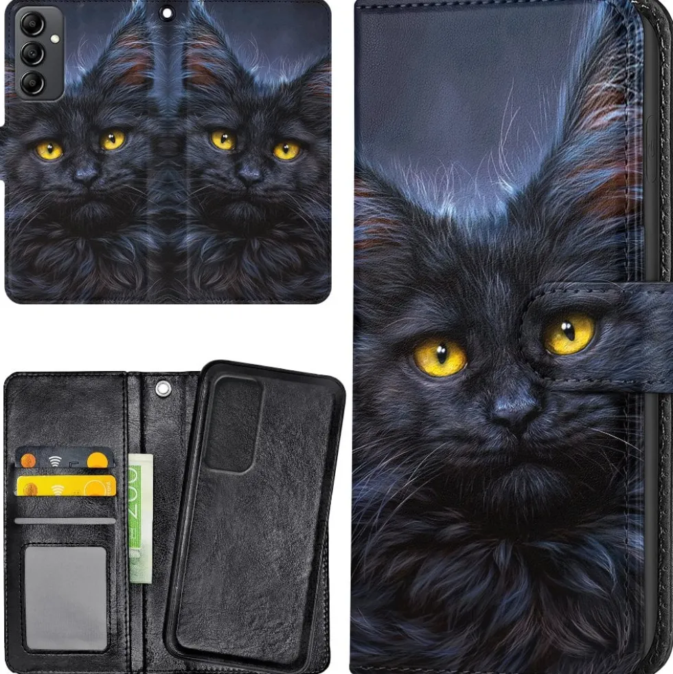 Plånboksfodral Svart Katt för Samsung Galaxy S24
