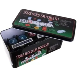 Pokerset 200 marker med spelmatta 92x58 cm, 2 kortlekar, metallbox