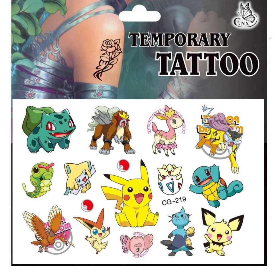 Pokémon tatueringar - 4 ark - Barn tatueringar - Pikachu