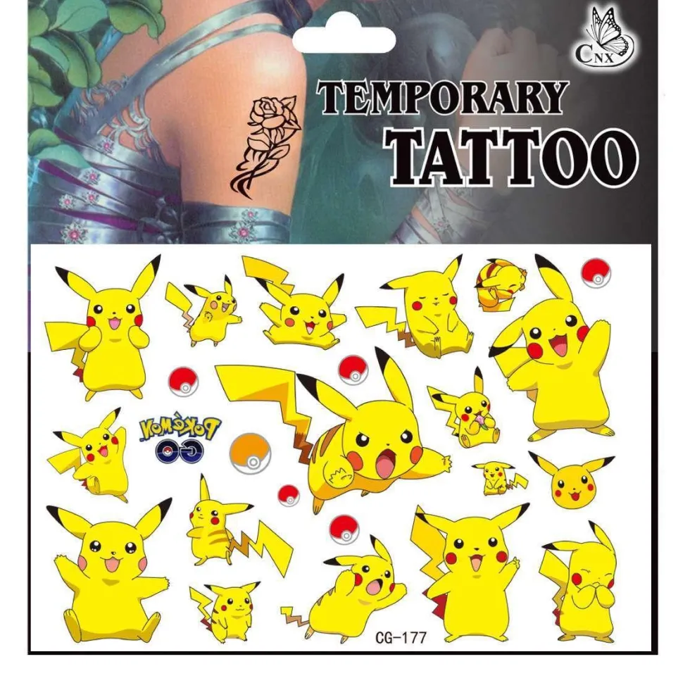 Pokémon tatueringar - 4 ark - Barn tatueringar - Pikachu