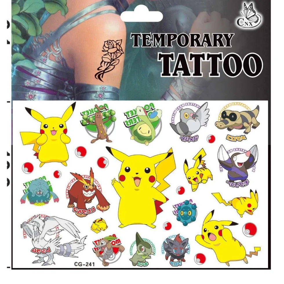 Pokémon tatueringar - 4 ark - Barn tatueringar - Pikachu