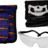 Polisdräktset barn 3+ med väst, scarf, skyddsglasögon & 20 skumkulor