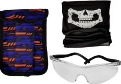 Polisdräktset barn 3+ med väst, scarf, skyddsglasögon & 20 skumkulor
