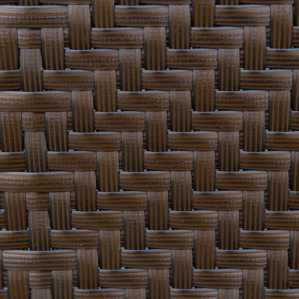 Polyrotting trädgårdsstol, fällstol, 7-vägs justerbar, väderbeständig, balkong-, campingstol, 120 kg viktkapacitet, brun/svart, 58x71x111 cm