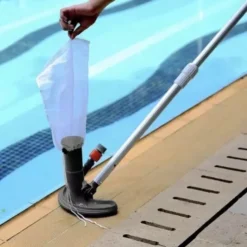 Poolbottenstädare vattendriven för trädgårdsslang med smutspåse