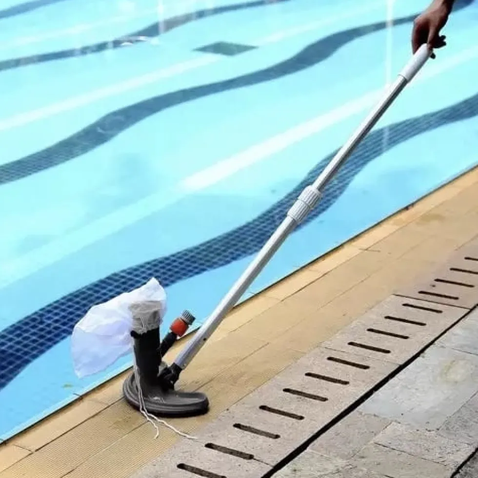 Poolbottenstädare vattendriven för trädgårdsslang med smutspåse
