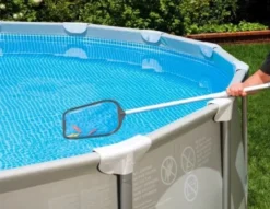 Poolstädningsset med vattendriven dammsugare & håv, teleskopstång 120 cm