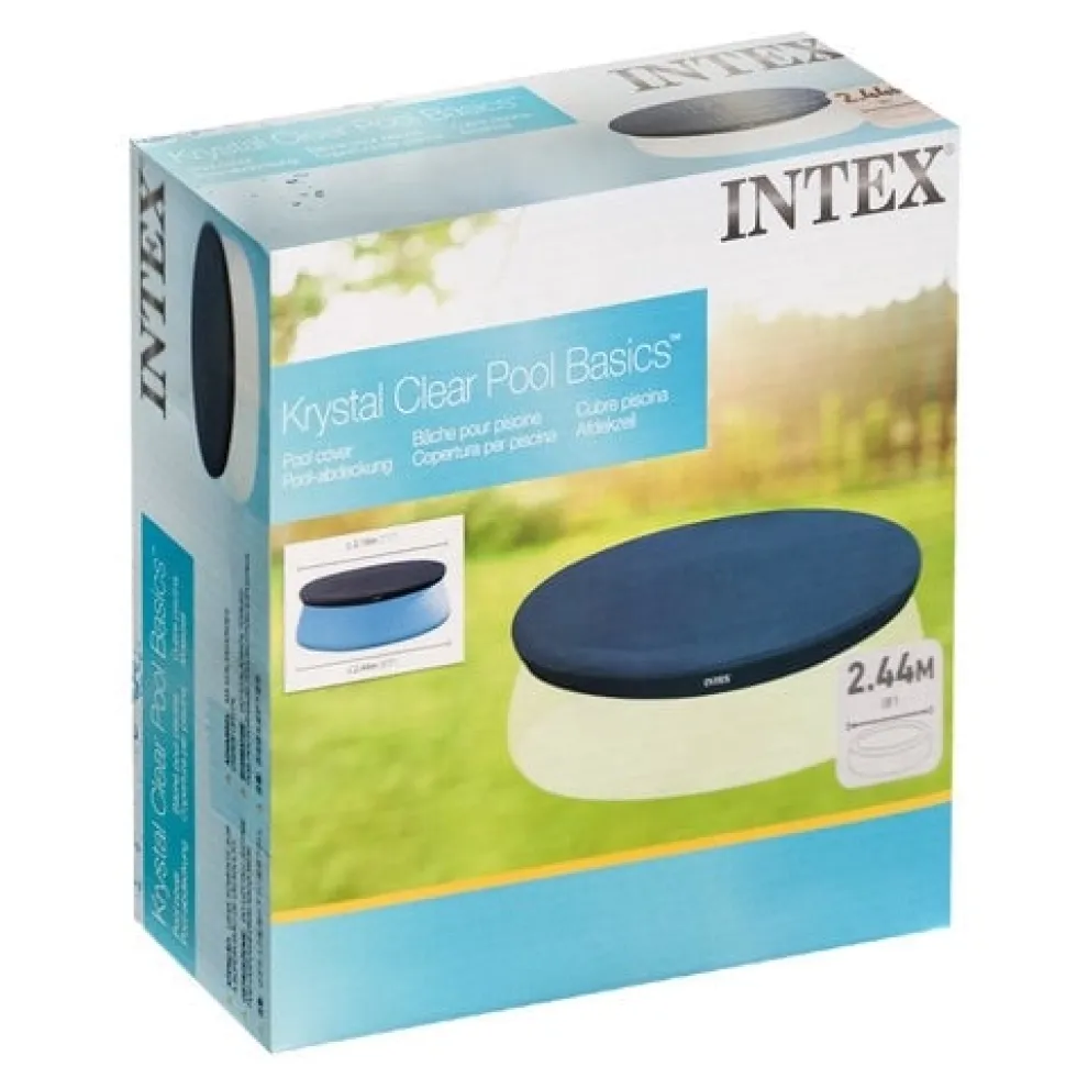 Poolöverdrag vinyl 244 cm för Intex Easy Set pool, mörkblå