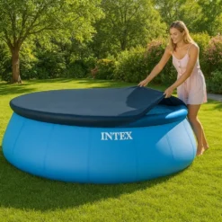 Poolöverdrag vinyl 244 cm för Intex Easy Set pool, mörkblå