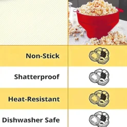Popcornskål för mikrovågsugn i BPA fritt silikon