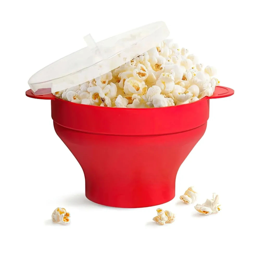 Popcornskål för mikrovågsugn i BPA fritt silikon