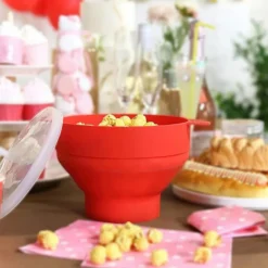 Popcornskål för mikrovågsugn i BPA fritt silikon