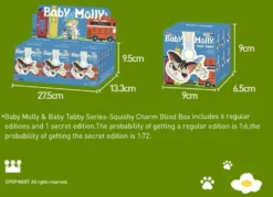 POP MART THE MONSTERS Baby Molly & Baby Tabby Series-Pinch Pendant Blind Box 1PC/6ST Blindbox